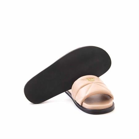 Rouge Kadın Hakiki Deri Microlight Taban Açık Kahverengi Terlik Terlik