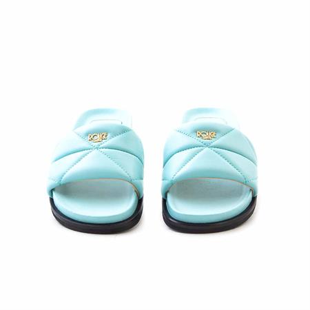 Rouge Kadın Hakiki Deri Microlight Taban Mavi Terlik Terlik