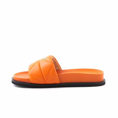 Rouge Kadın Hakiki Deri Microlight Taban Orange Terlik Terlik