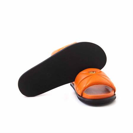 Rouge Kadın Hakiki Deri Microlight Taban Orange Terlik Terlik
