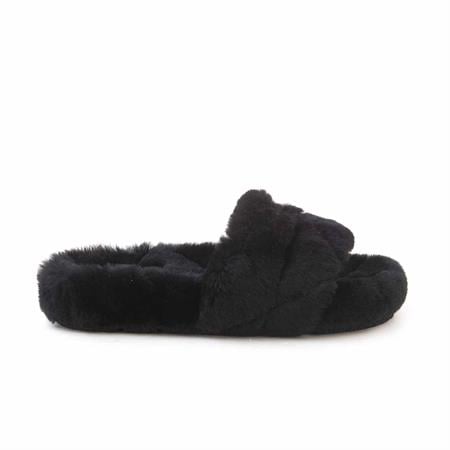 Rouge Kadın Hakiki Deri Microlight Taban Siyah Terlik Terlik