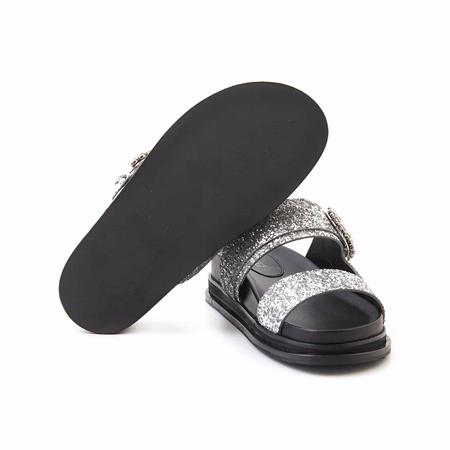 Rouge Kadın Hakiki Deri Microlight Taban Lame Renk Terlik Terlik