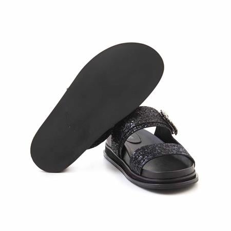 Rouge Kadın Hakiki Deri Microlight Taban Siyah Terlik Terlik