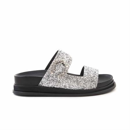 Rouge Kadın Hakiki Deri Microlight Taban Lame Renk Terlik Terlik