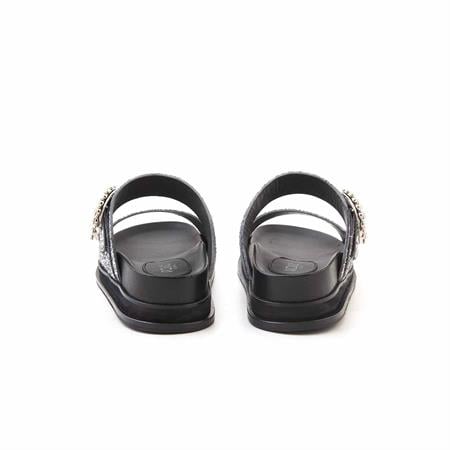 Rouge Kadın Hakiki Deri Microlight Taban Lame Renk Terlik Terlik