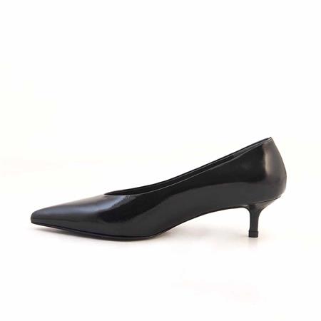 Rouge Kadın Rugan Deri Kösele Taban Siyah Topuklu Ayakkabı