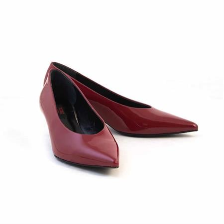 Rouge Kadın Rugan Deri Kösele Taban Kırmızı Parlak Topuklu Ayakkabı