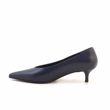 Rouge Kadın Rugan Deri Kösele Taban Lacivert Topuklu Ayakkabı