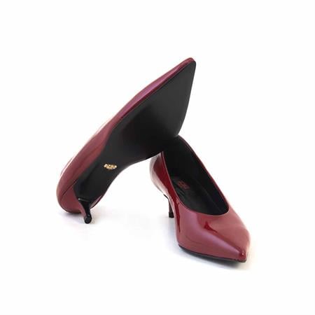 Rouge Kadın Rugan Deri Kösele Taban Kırmızı Parlak Topuklu Ayakkabı