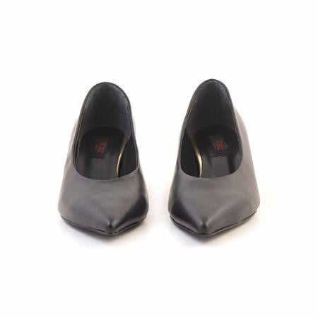 Rouge Kadın Rugan Deri Kösele Taban Siyah Topuklu Ayakkabı