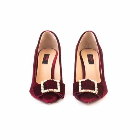 Rouge Kadın Hakiki Deri Microlight Taban Bordo Kadife Gece & Abiye Ayakkabı