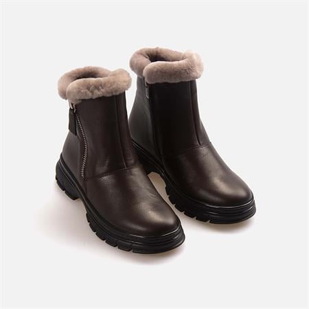 Rouge Kadın Hakiki Deri Kauçuk Taban Kahverengi Günlük Bot