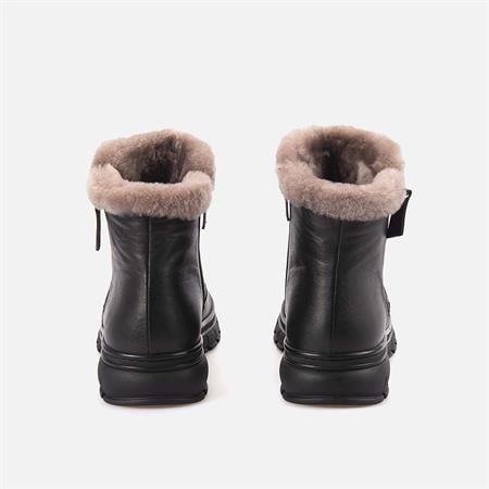 Rouge Kadın Hakiki Deri Kauçuk Taban Siyah Günlük Bot