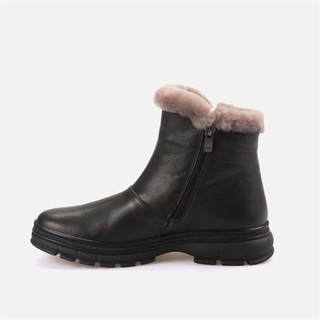 Rouge Kadın Hakiki Deri Kauçuk Taban Siyah Günlük Bot