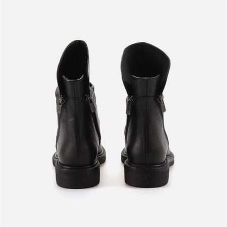 Rouge Kadın Hakiki Deri Kauçuk Taban Siyah Topuklu Bot 