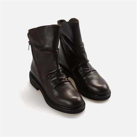 Rouge Kadın Hakiki Deri Kauçuk Taban Kahverengi Topuklu Bot 