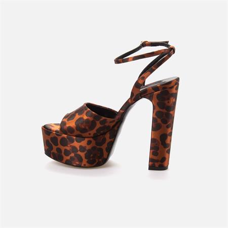 Rouge Kadın Saten Microlight Taban Leopar Gece & Abiye Ayakkabı