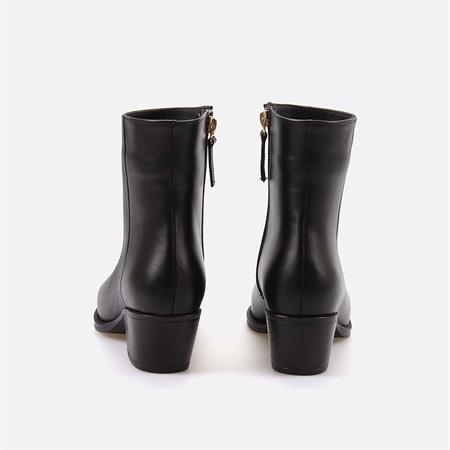 Rouge Kadın Hakiki Deri Kauçuk Taban Siyah Günlük Bot