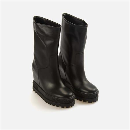 Rouge Kadın Hakiki Deri Kauçuk Taban Siyah Günlük Çizme