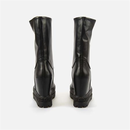 Rouge Kadın Hakiki Deri Kauçuk Taban Siyah Günlük Çizme