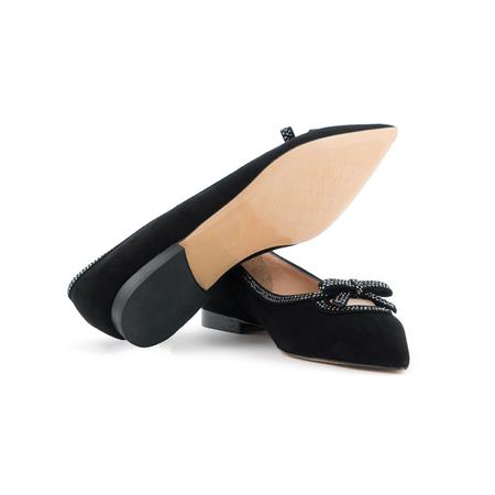 Rouge Kadın Hakiki Deri Neolit Taban Siyah Babet 