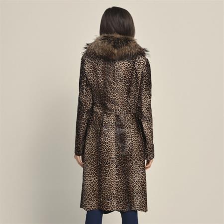 Rouge Kadın Hakiki Deri Leopar Deri Mont