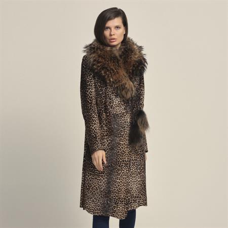 Rouge Kadın Hakiki Deri Leopar Deri Mont