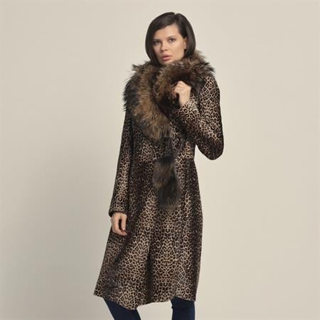 Rouge Kadın Hakiki Deri Leopar Deri Mont