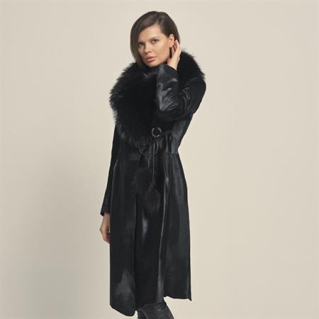 Rouge Kadın Kürklü Dolgu Taban Siyah Kürk Mont
