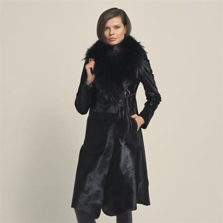 Rouge Kadın Kürklü Dolgu Taban Siyah Kürk Mont