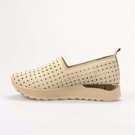 Rouge Kadın Hakiki Deri Eva Taban Ecru Günlük Ayakkabı