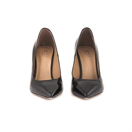 Rouge Kadın Rugan Deri Neolit Taban Siyah Topuklu Ayakkabı