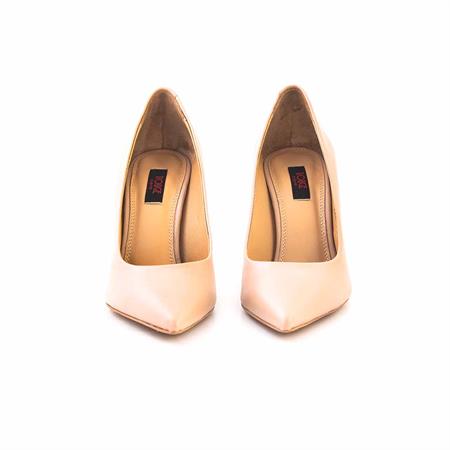 Rouge Kadın Rugan Deri Neolit Taban Açık Kahverengi Topuklu Ayakkabı