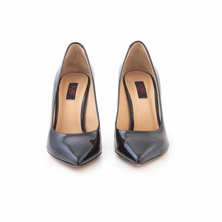 Rouge Kadın Rugan Deri Neolit Taban Siyah Topuklu Ayakkabı