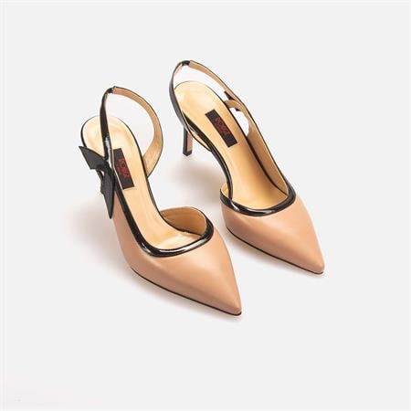 Rouge Kadın Hakiki Deri Microlight Taban Bej-Siyah Gece & Abiye Ayakkabı