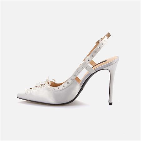 Rouge Kadın Saten Enjeksiyon Kösele Taban Kırık Beyaz Gece & Abiye Ayakkabı