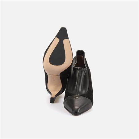 Rouge Kadın Hakiki Deri Enjeksiyon Kösele Taban Siyah Süet Klasik Ayakkabı