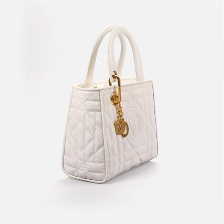 Valentino Orlandi Kadın Hakiki Deri Beyaz El Çantası 