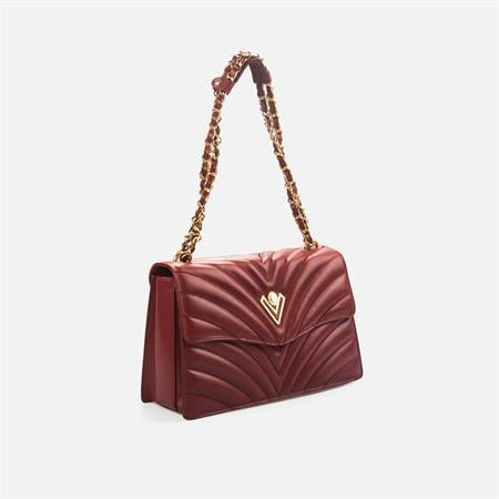 Valentino Orlandi Kadın Hakiki Deri Bordo Omuz Çantası 