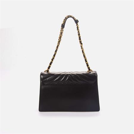 Valentino Orlandi Kadın Hakiki Deri Siyah Omuz Çantası 