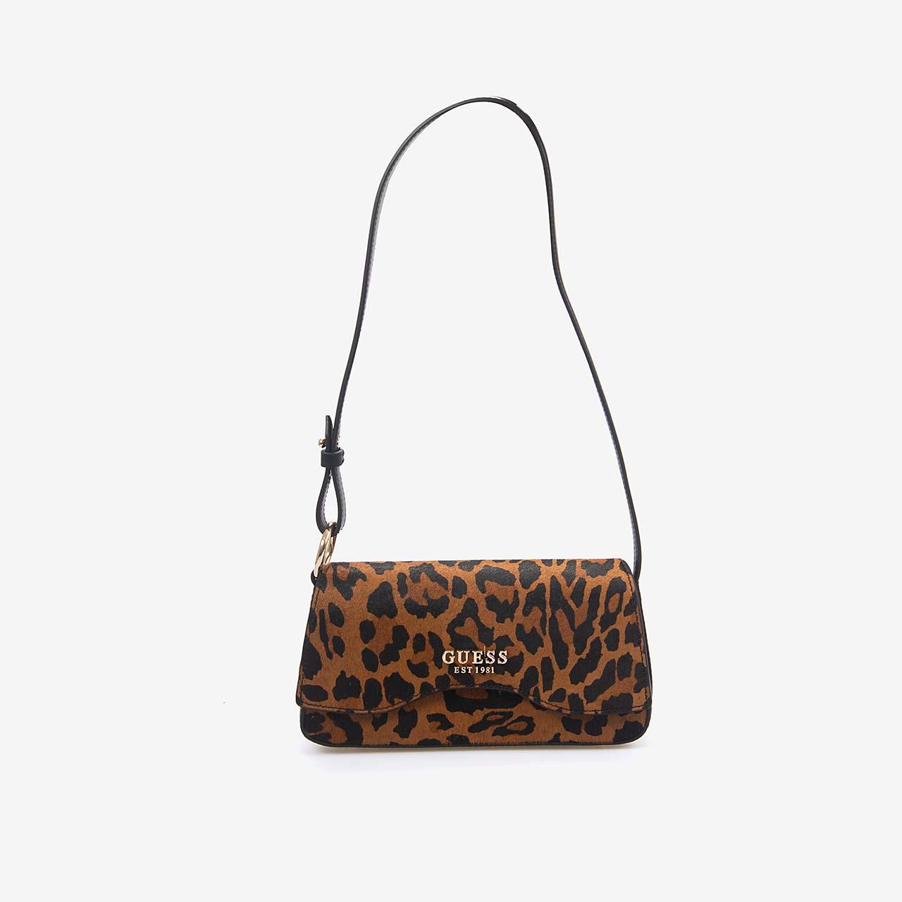 Guess Domitilla Siyah-Kahve-Leopar Kadın Omuz Çantası HWLO7529780