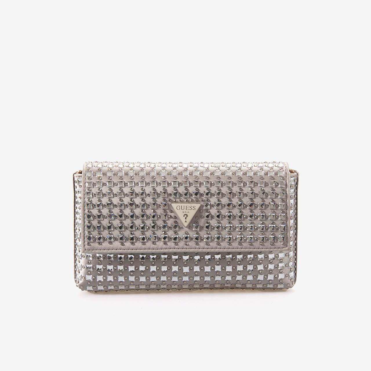 Guess Kadın Gümüş Logolu Omuz Çantası HWIY9350700