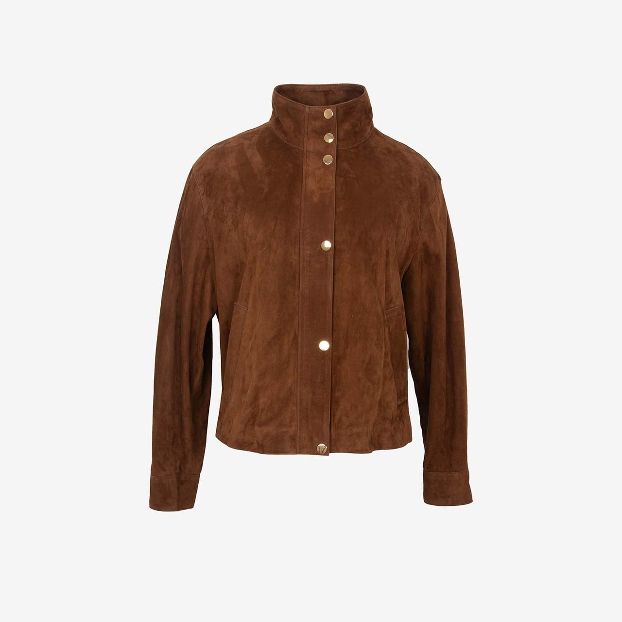 Mocassini Kadın Dik Yaka Çıtçıtlı Deri Süet Ceket BK-2830