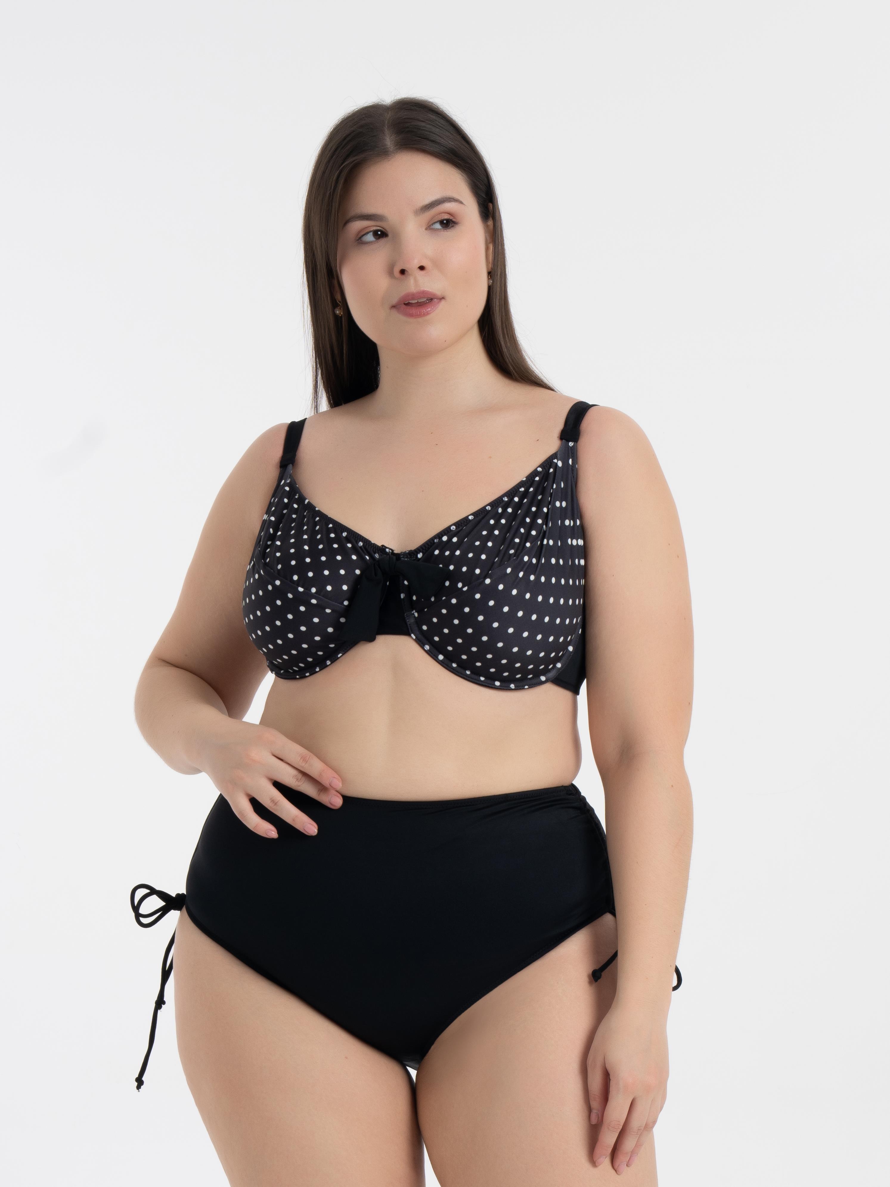 AQUAVİVA Kadın Büyük Beden Siyah Puantiye Daniela Balen Destekli Bikini Takımı