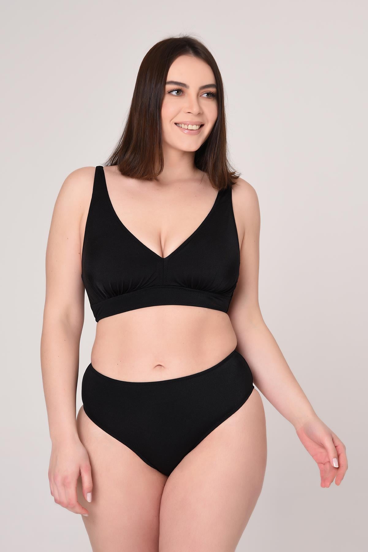 AQUAVİVA Kadın Büyük Beden Valeria Toparlayıcı Bikini Takımı Siyah 