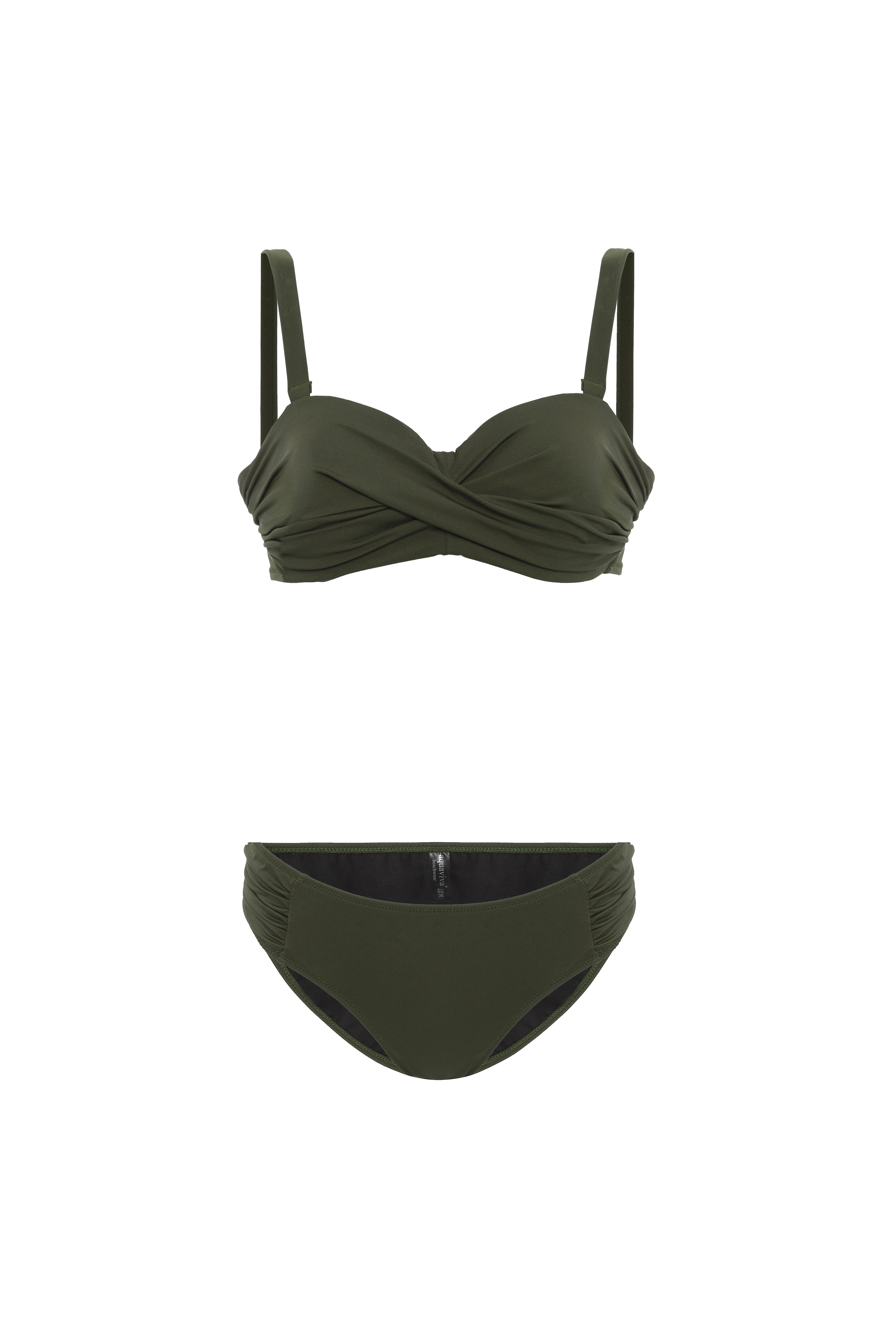 AQUAVİVA Kadın Haki Biana Dönen Straplez Bikini Takımı 