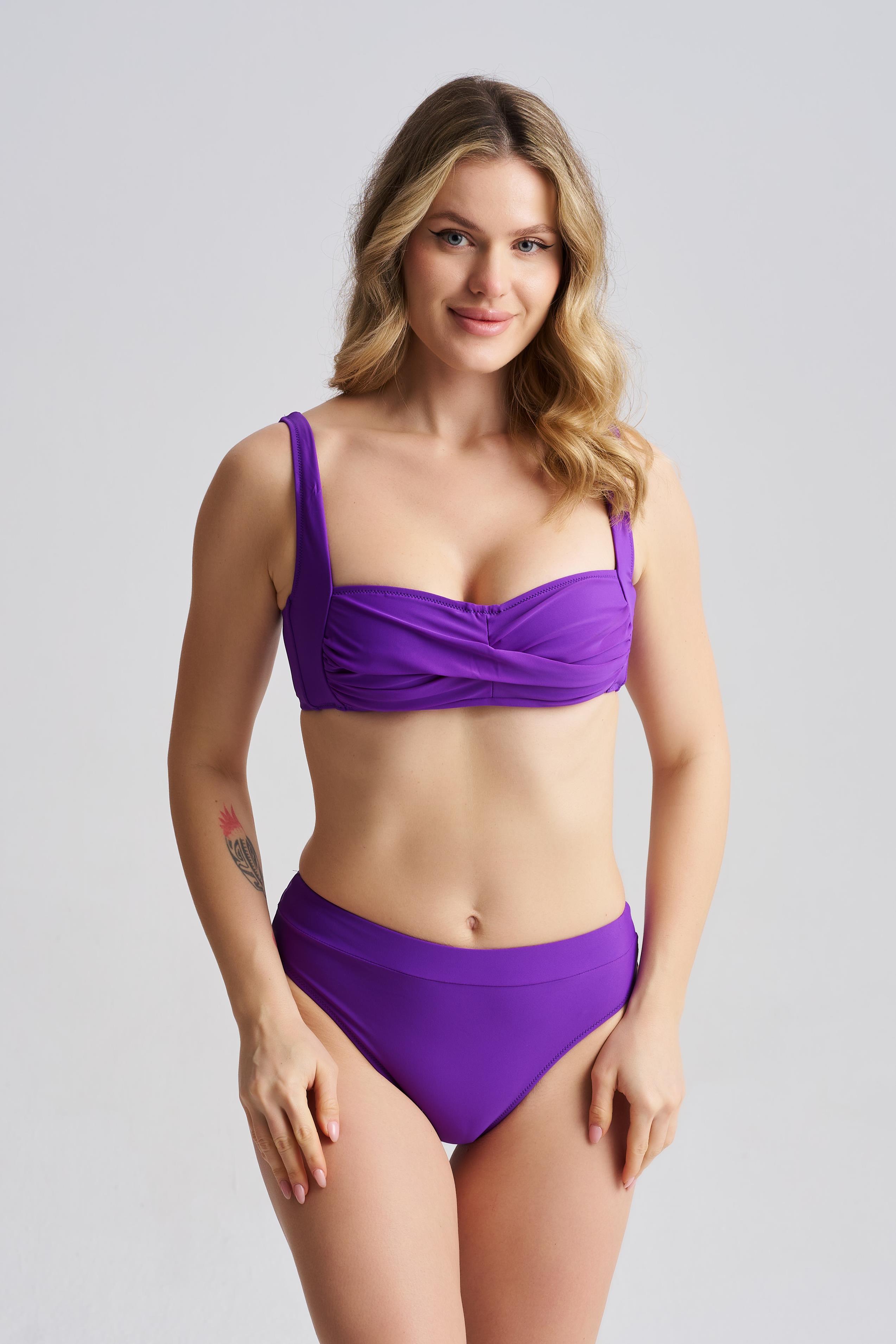 AQUAVİVA Kadın Luna Straplez Askılı Bikini Takımı Mor 