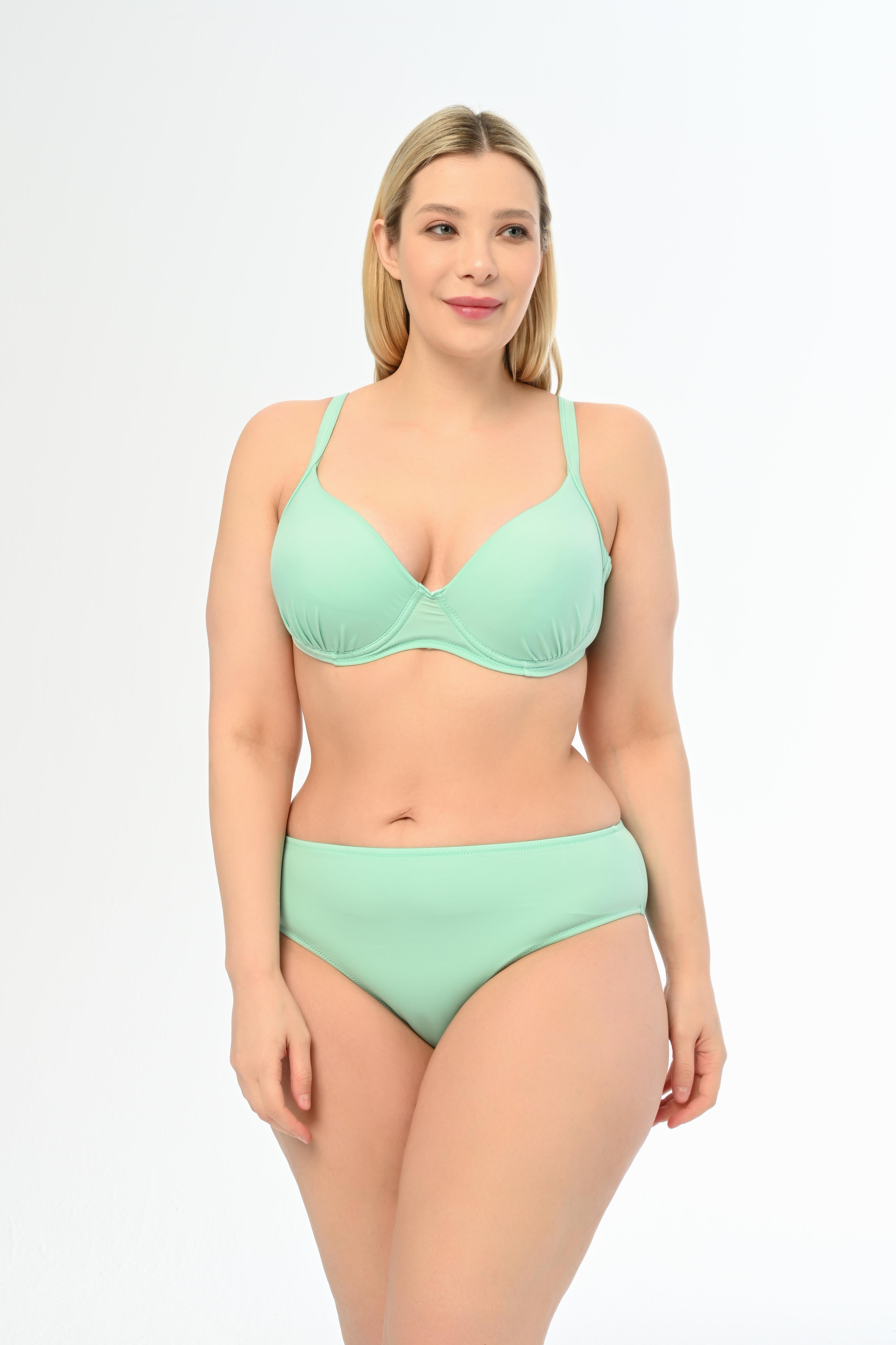 AQUAVİVA Kadın Mint Büyük Beden Alexa Kaplı Bikini Takımı