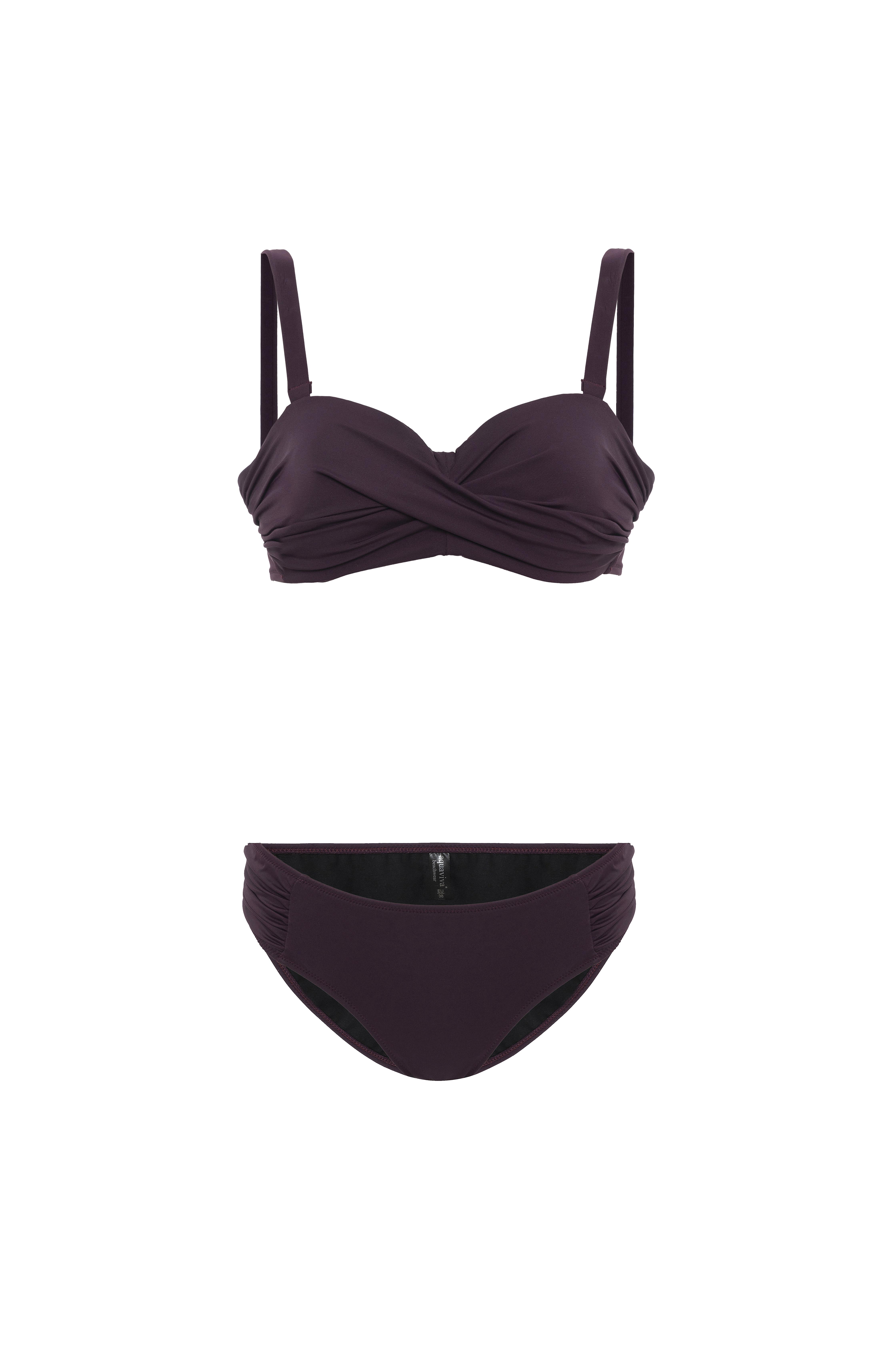 AQUAVİVA Kadın Mürdüm Biana Dönen Straplez Bikini Takımı