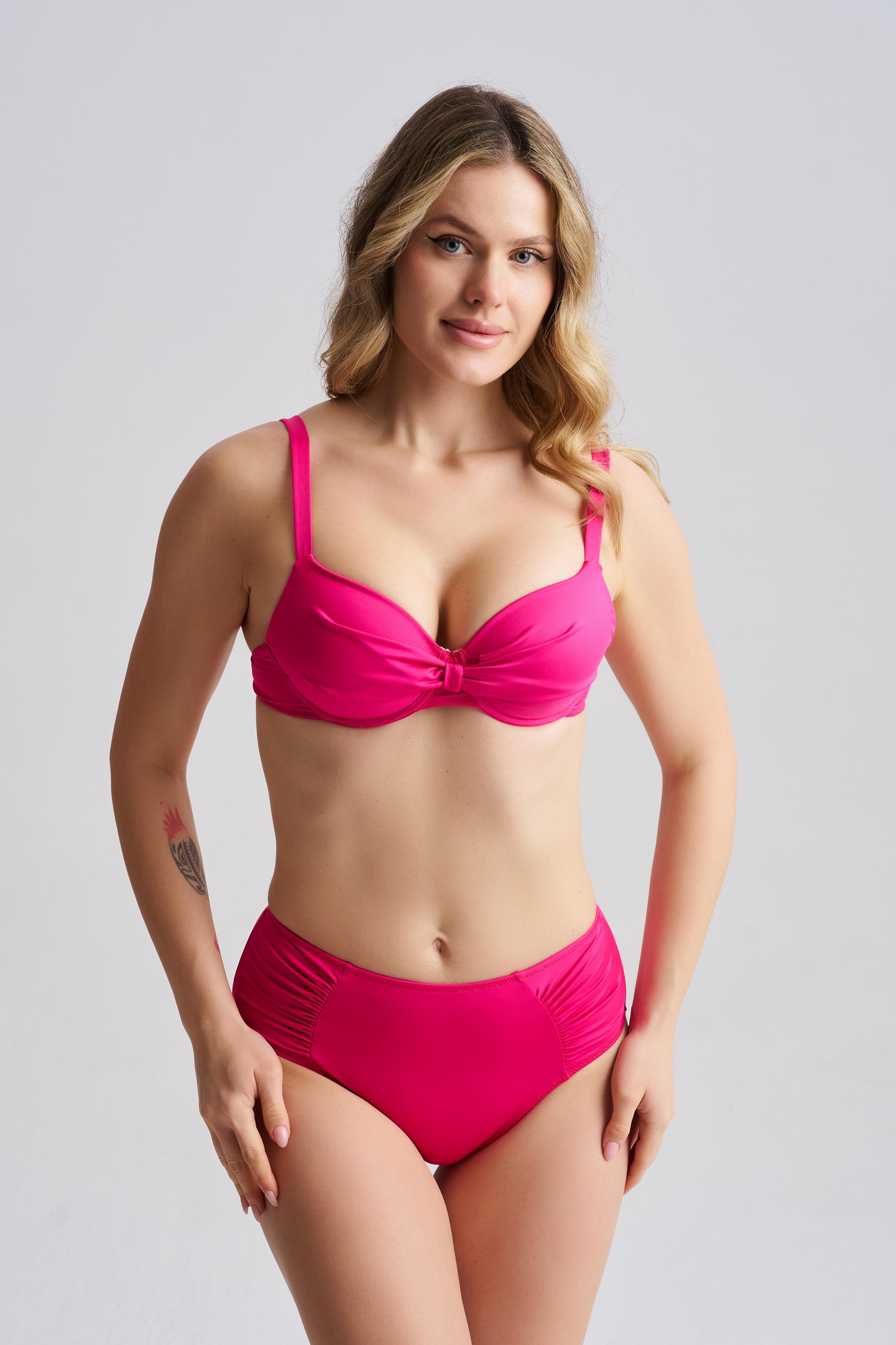 AQUAVİVA Kadın Nadia Kaplı Balenli Bikini Takımı Fuşya 
